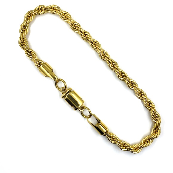 18k Gold Plated Rope Bracelet featuring Freedom Clasp™️ - Picture 6 of 9
